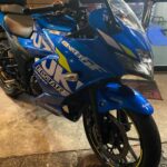 SUZUKI  ジクサーSF バックステップ取り付け　千葉県松戸市・柏市・流山市　バイク修理・点検・整備）