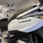 HONDA　リード125　フロントフォークオーバーホール、Fタイヤ交換（千葉県松戸市・柏市・流山市　バイク修理・点検・整備）
