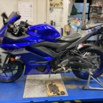 <span class="title">YAMAHA　YZF-R25　FRタイヤ、ドライブチェーン、スプロケット、Ｆブレーキパッド交換（千葉県松戸市・柏市・流山市　バイク車検・点検・整備）</span>